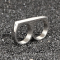 Statement personalisierter Punk Double Two Fingerring